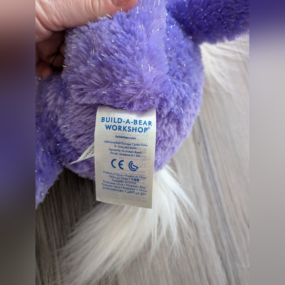 Build A‎ Bear Purple Stardust Sparkle Unicorn Stuffed Animal Toy Plush EUC - Picture 6 of 7